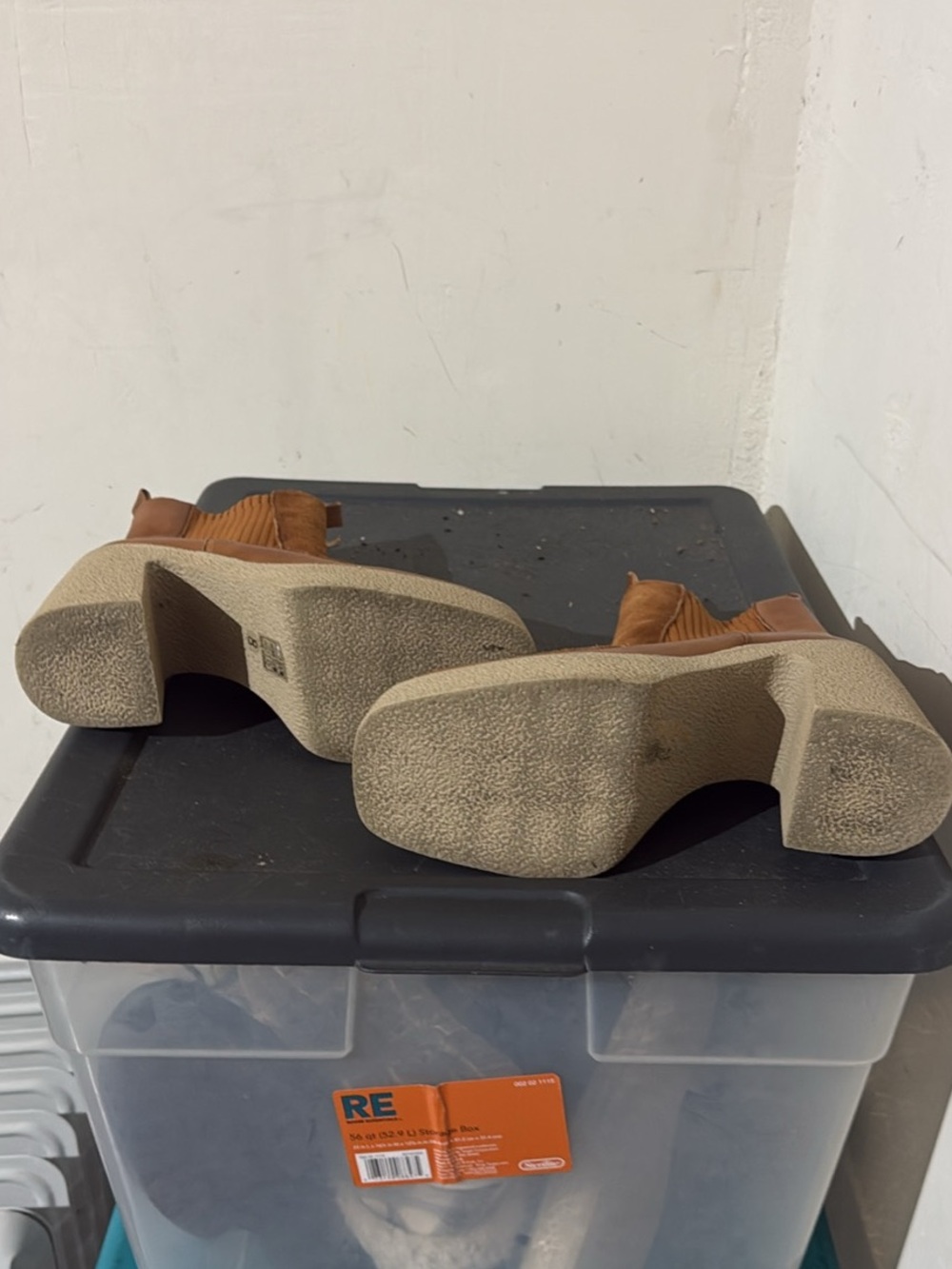 Women’s Chestnut Platform Chelsea Boots - Picture 3 of 4